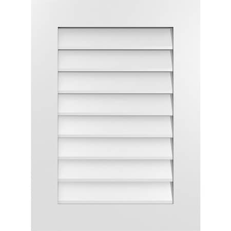 Ekena Millwork Vertical Surface Mount PVC Gable Vent: Non-Functional, w/ 3-1/2"W x 1"P Standard Frame, 22"W x 30"H GVPVE22X3001SN